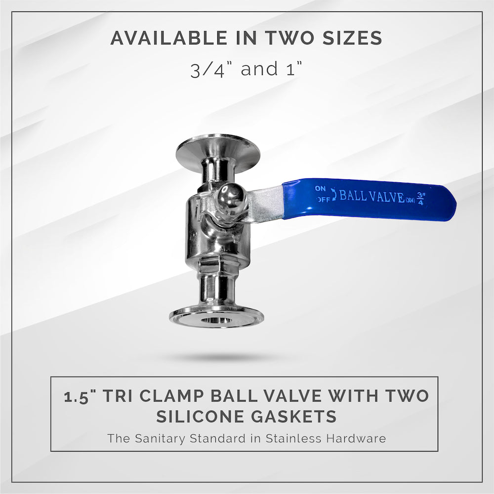 1.5" Tri-Clamp 2 Piece Ball Valve