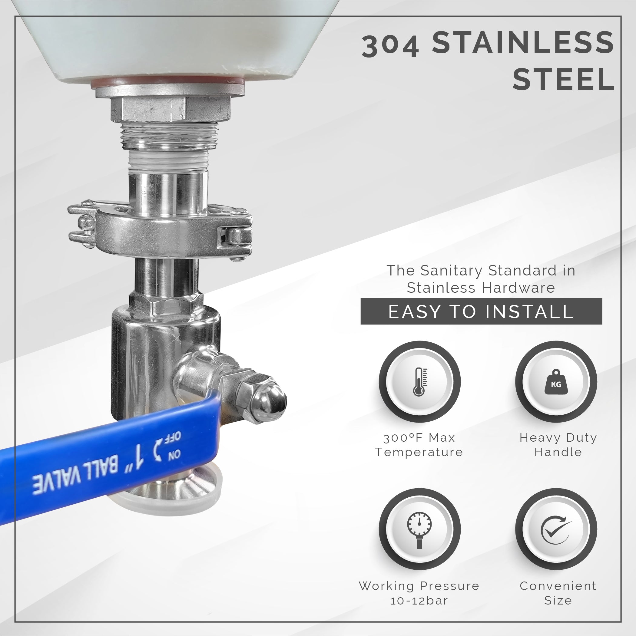 1.5" Tri-Clamp 2 Piece Ball Valve