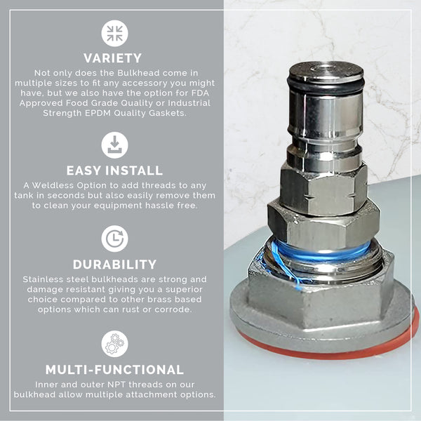 1/2" NPT Threaded Ball Lock Post (Gas In)