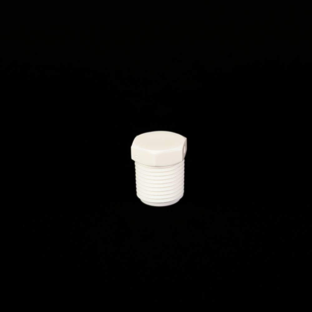 Plug Threaded White Nylon